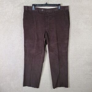 Lauren Ralph‎ Lauren Pants Mens 38x30 Brown Corduroy Chino Flat Front Cotton
